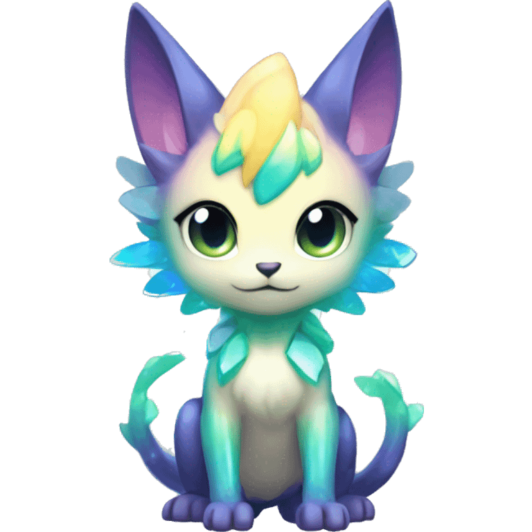 a anthro chibi-style gradient-shiny gem-sparkle-Fakémon-hybrid full body emoji