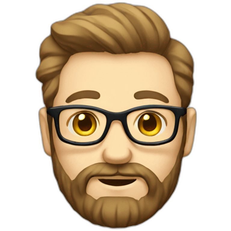 caucasian bearded geek emoji