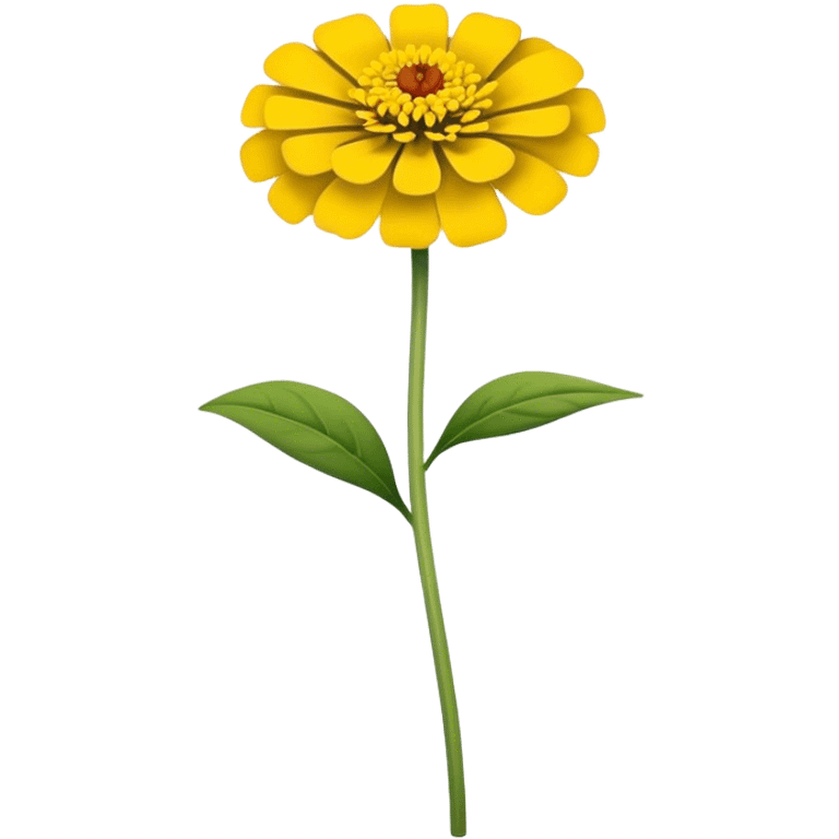 single Yellow Zinnia, straight stem emoji