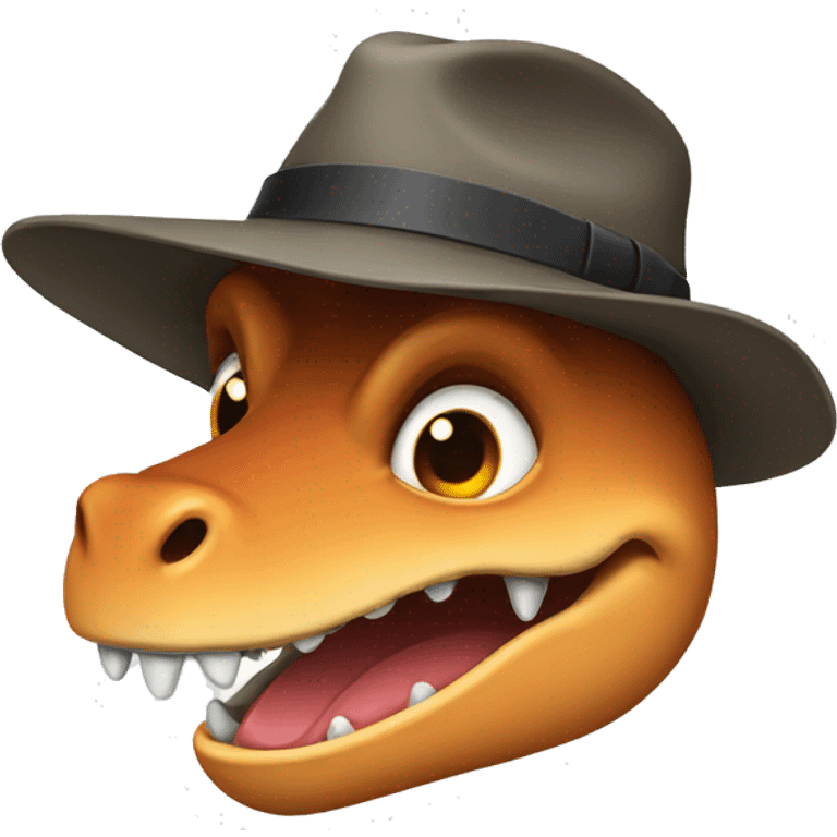 Dinasour with hat emoji