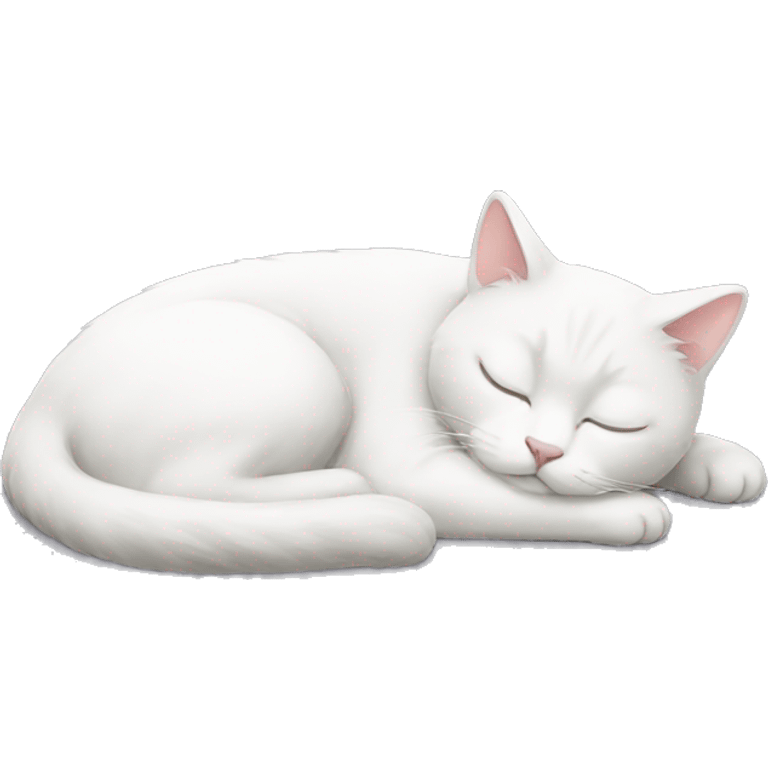 White cat sleeping  emoji