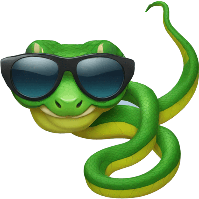 Snake with sunglasses emoji