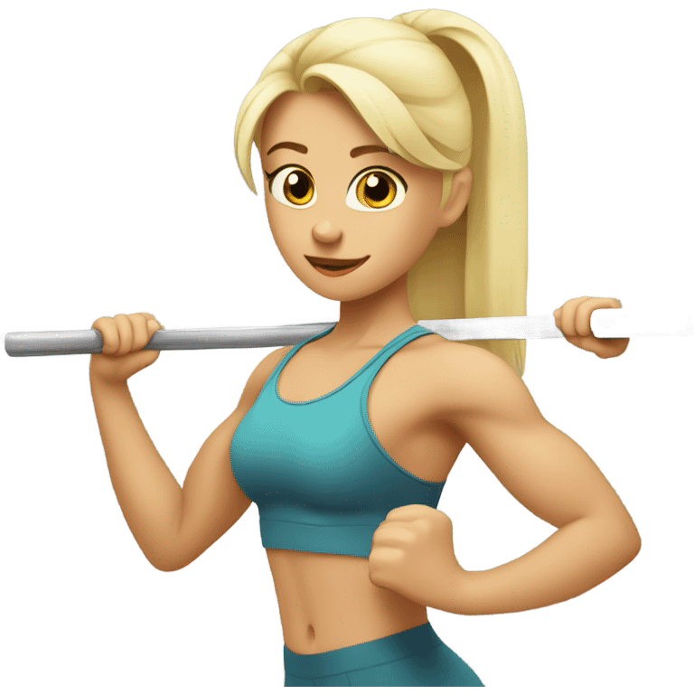 Blond girl who training back emoji