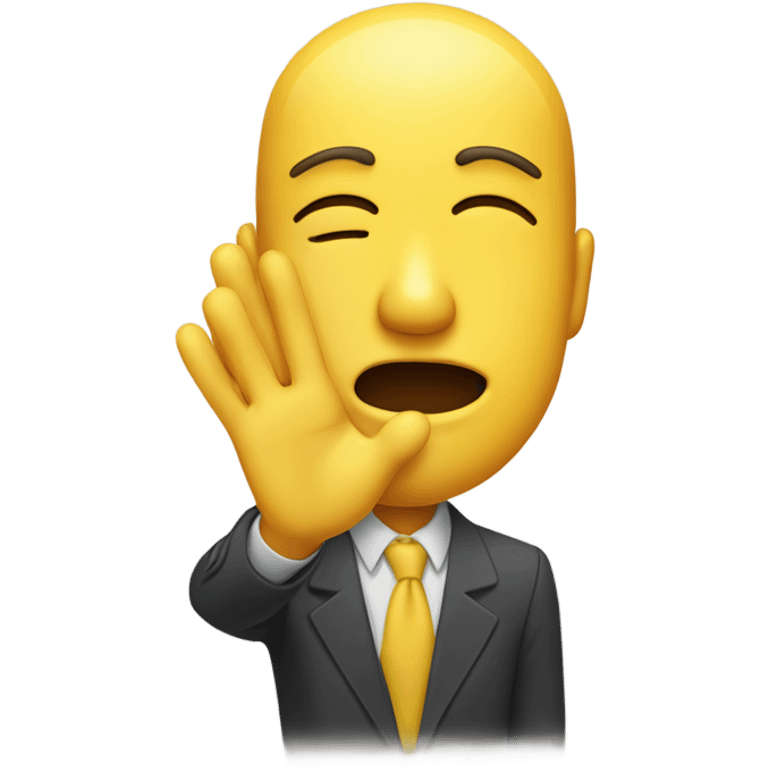 A yellow circular emoji face with a calm expression, closed eyes, and a small side smile, A hand raised to the side of its head, gently tapping or saluting, emphasizing a sense of self-assuredness or cleverness emoji