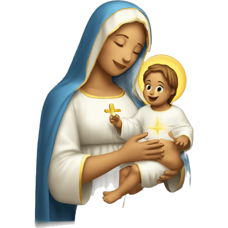 holy Mary with baby Jesus emoji