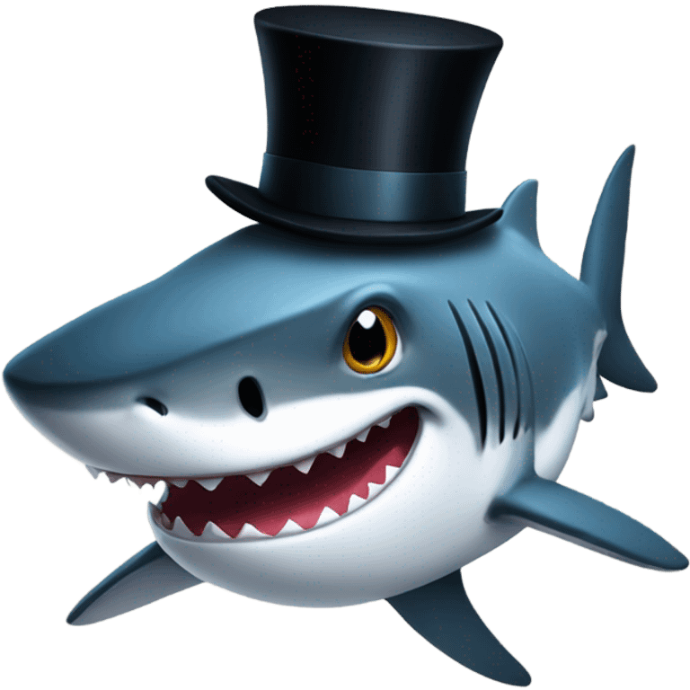 Shark with a top hat  emoji