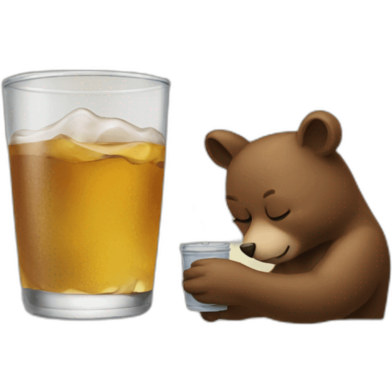 cat drinking bear emoji