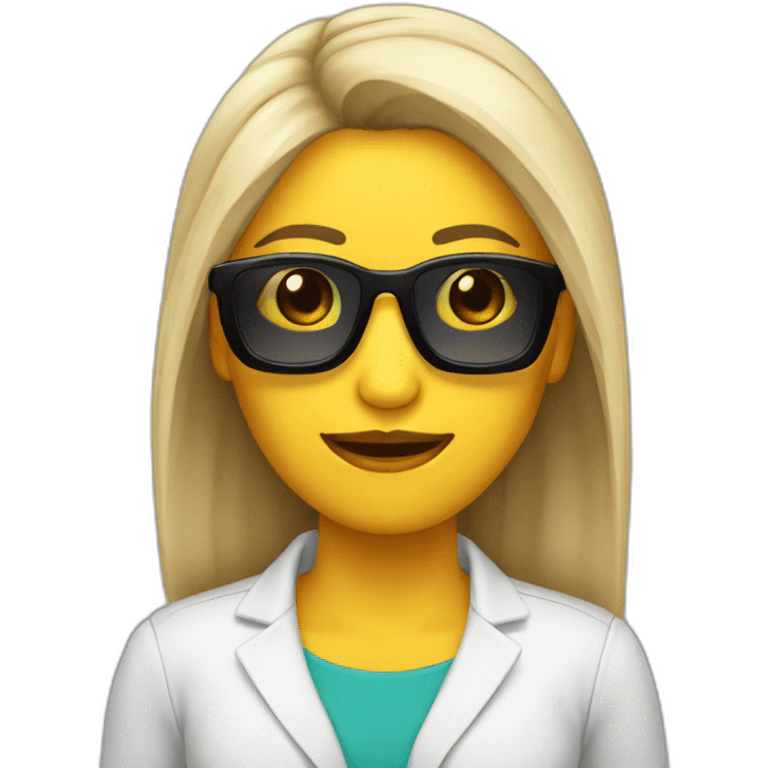 Mujer pelo largo hombre con gafas y patillas emoji