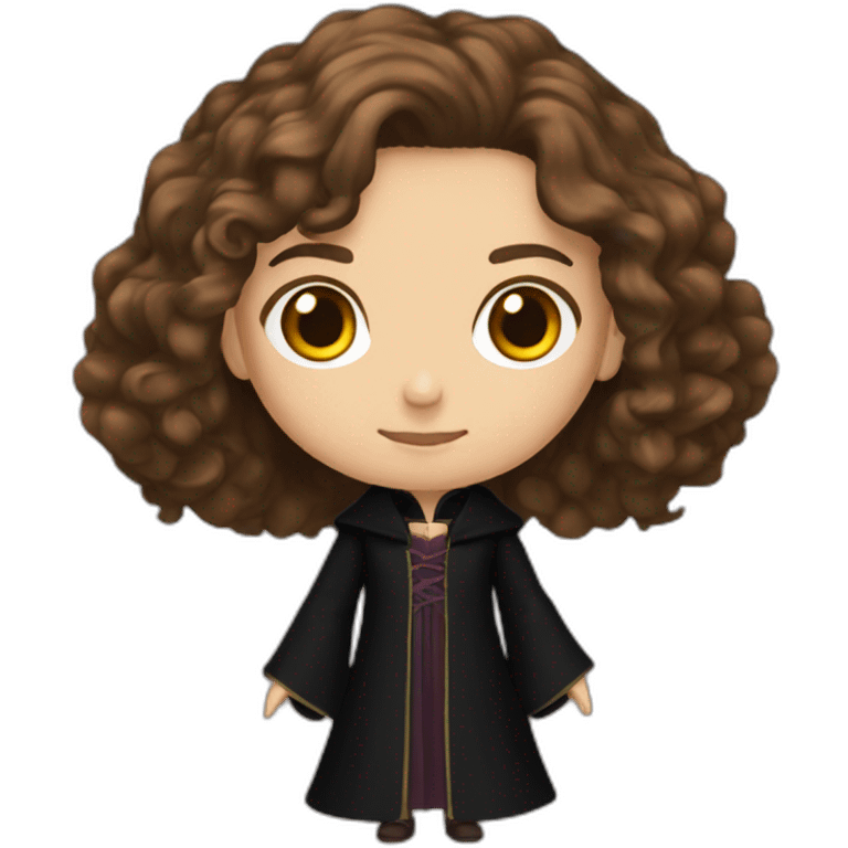 1 Hermione granger with Brown hair and is black wizard clothese emoji