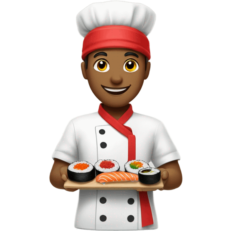 bright sushi master with red bandana emoji