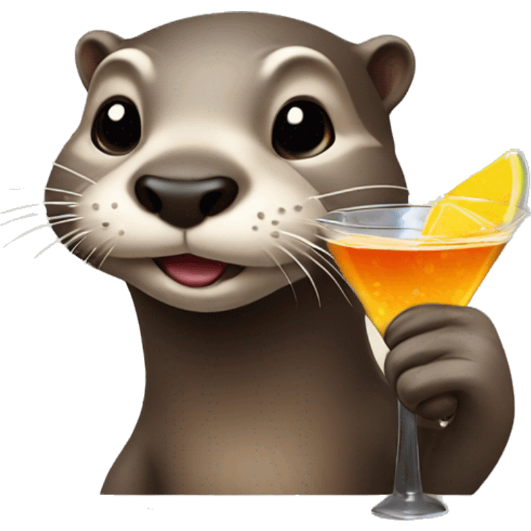 Otter with a cocktail  emoji