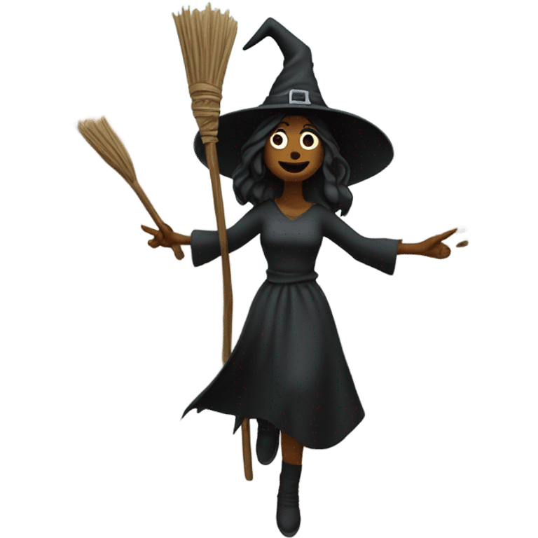 Witch floating down the street like just hovering straight on  emoji