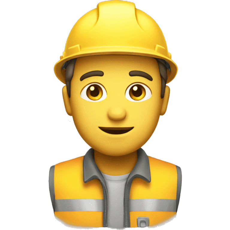 A braver man, white skin, with a construction hat yellow emoji