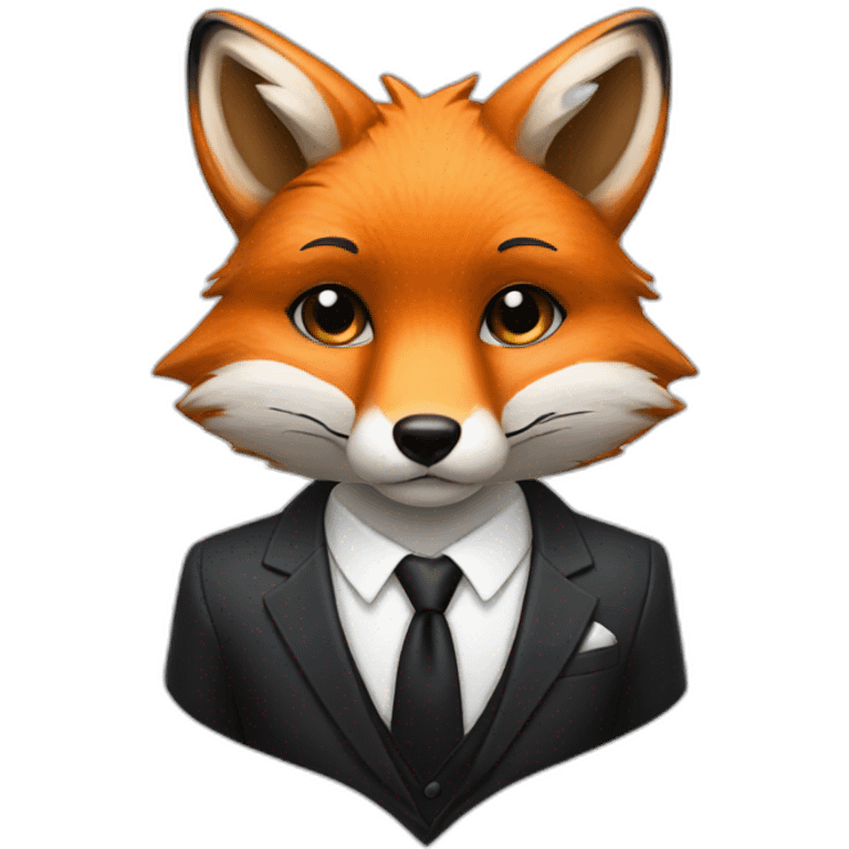 Fox in a suit with black head band emoji