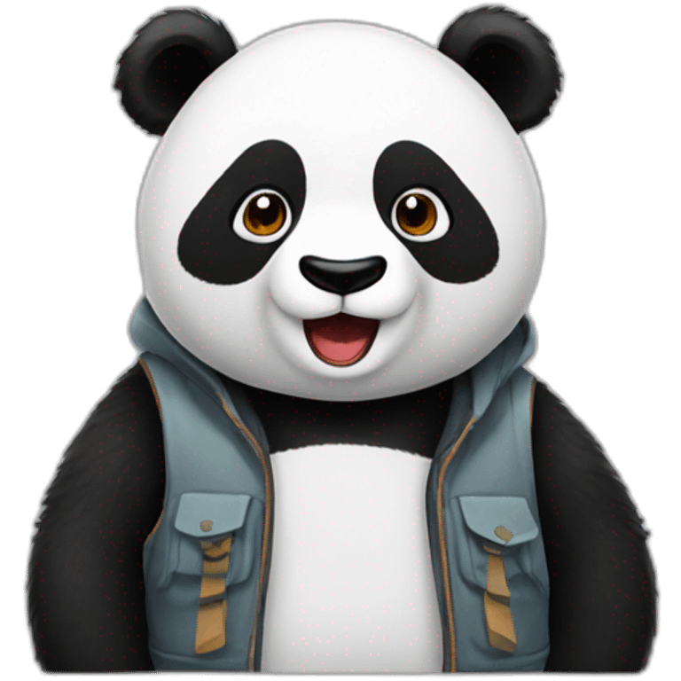 Panda con chaleco emoji