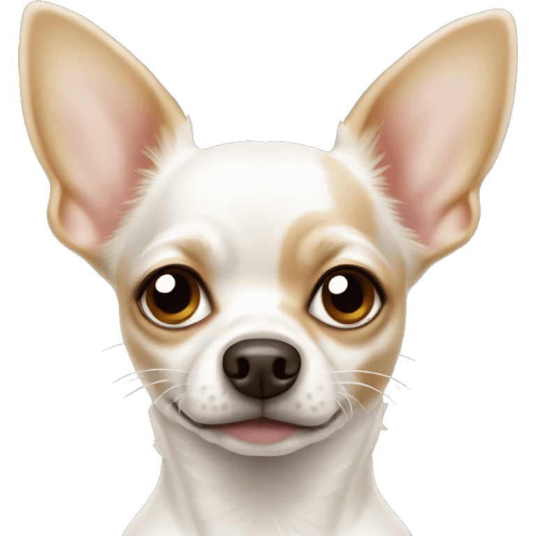 White dog chihuahua with light brown spots  emoji