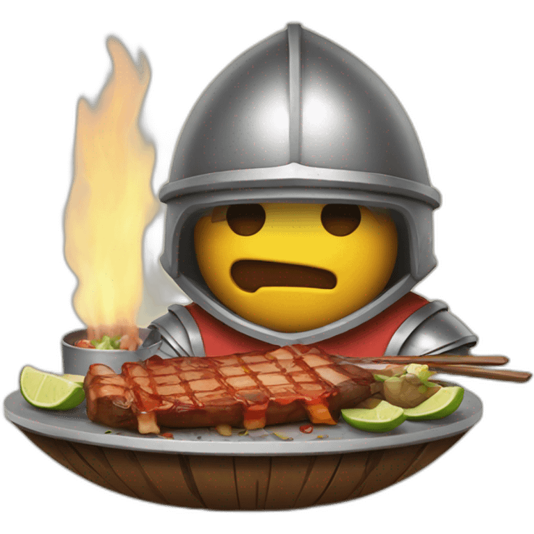 sheilded knight eating filipino bbq emoji