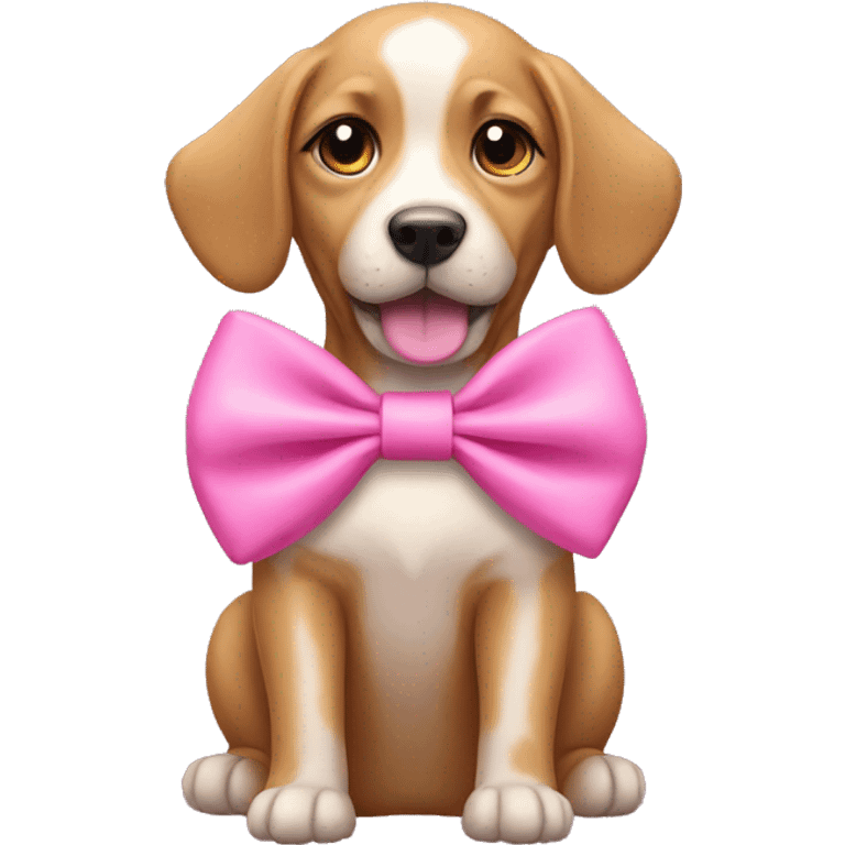 Dog with a pink bow emoji