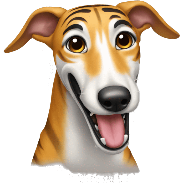 tiger greyhound licking emoji