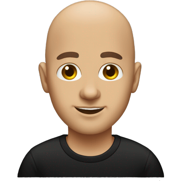 Bald dj with black shirt emoji