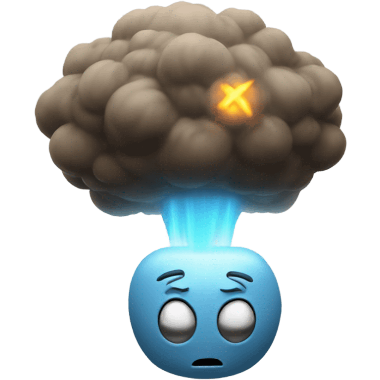 emoji with head emitting a nuclear bomb emoji