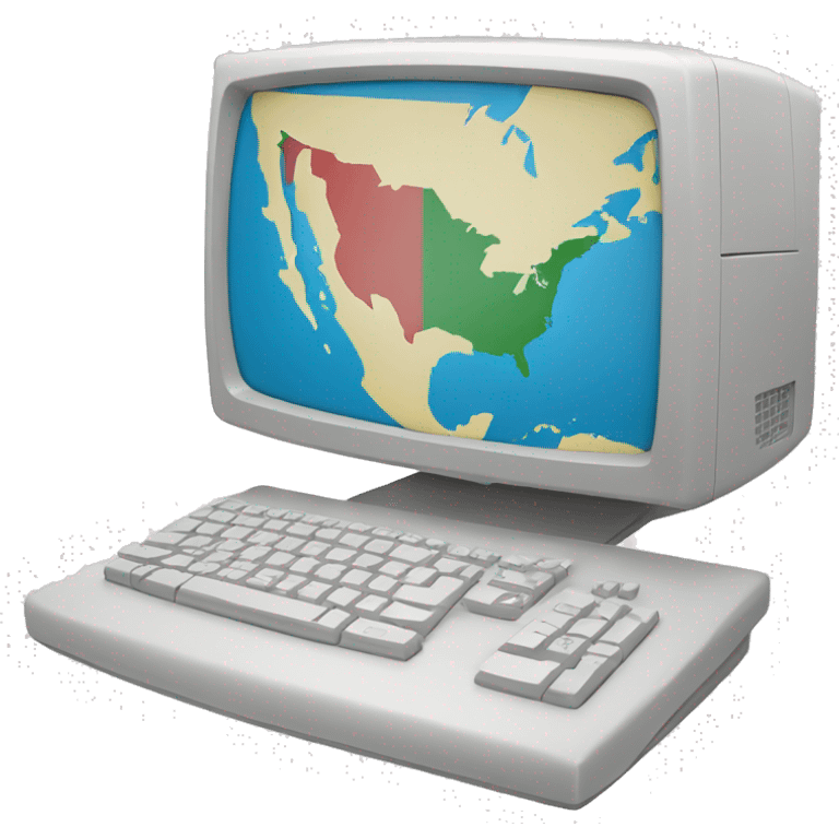 computer with Mexico's map showing on screen emoji