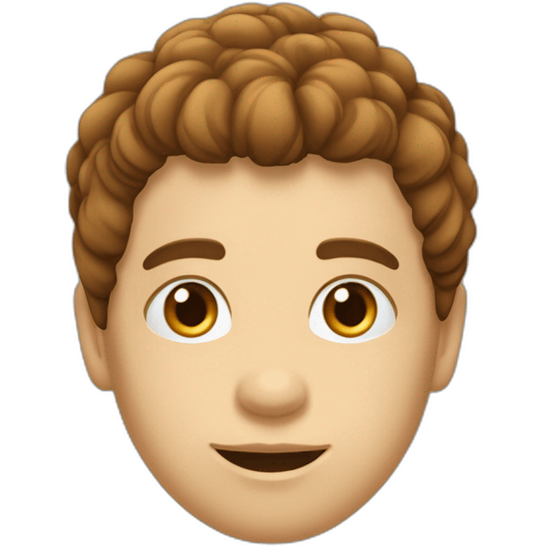 Garçon aux cheveux châtains et aux yeux marrons emoji