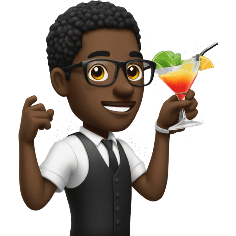 A black man mixing a cocktail  emoji