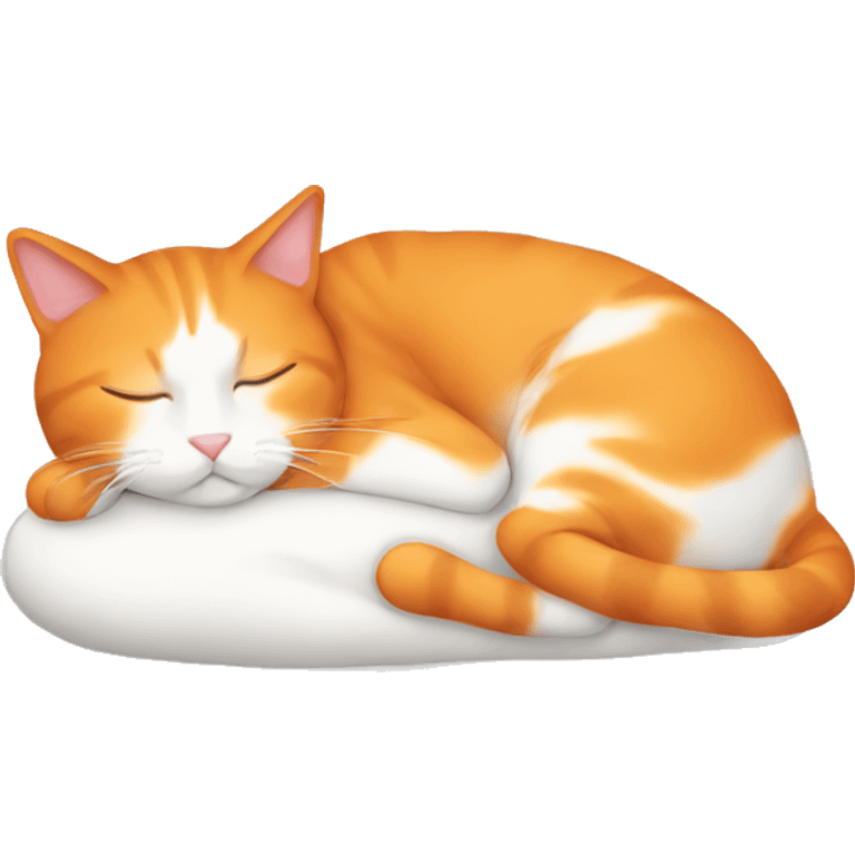 Sleeping cat orange and white emoji