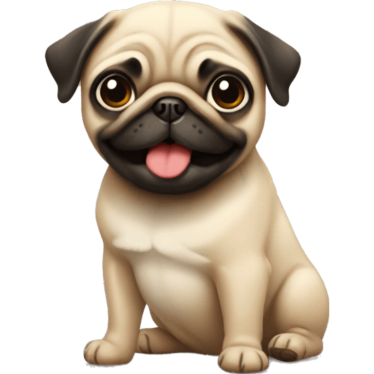 Cute pug emoji