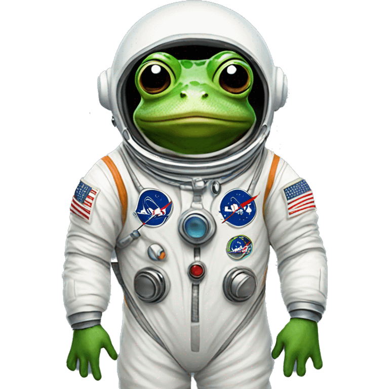 Frog wearing astronaut suit emoji