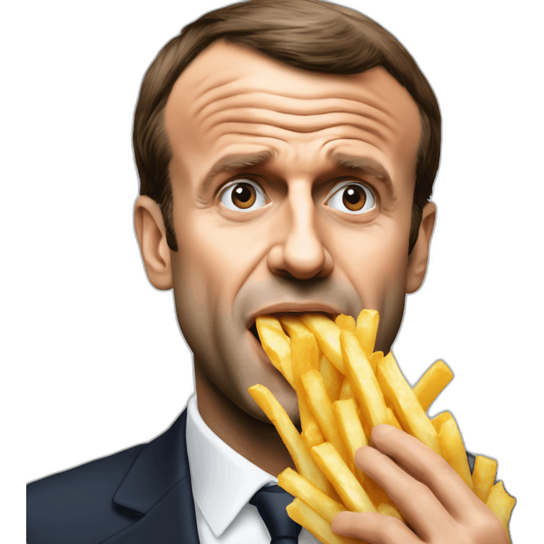 emmanuel macron qui mange des frites emoji