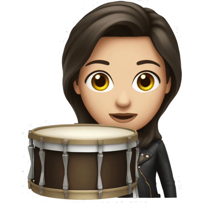 Brunette with drum  emoji