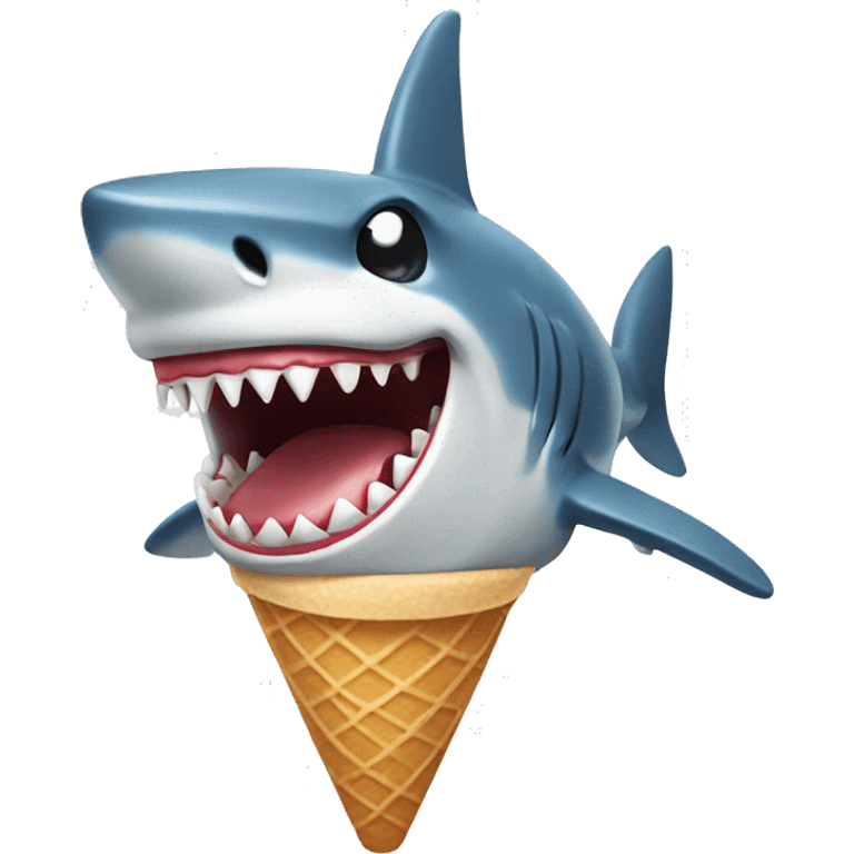 Shark eating ice cream emoji