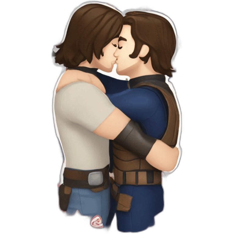 Bucky Barnes kissing Captain America emoji