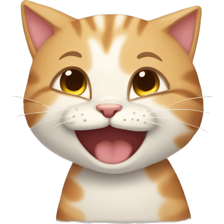 giggling cute cat emoji