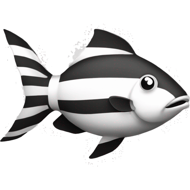 Fish black and white lines emoji