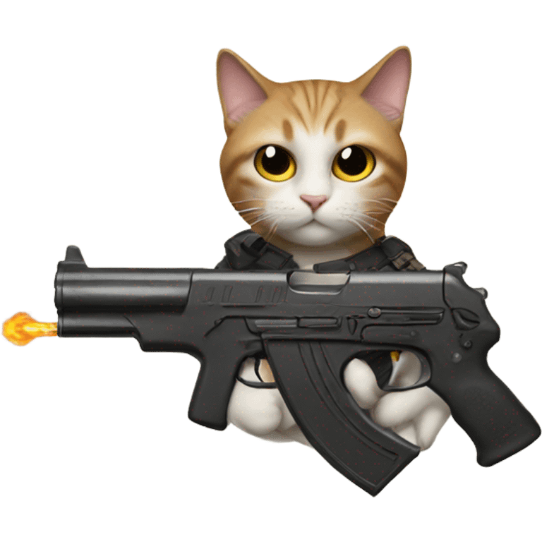 Cat with a gun emoji