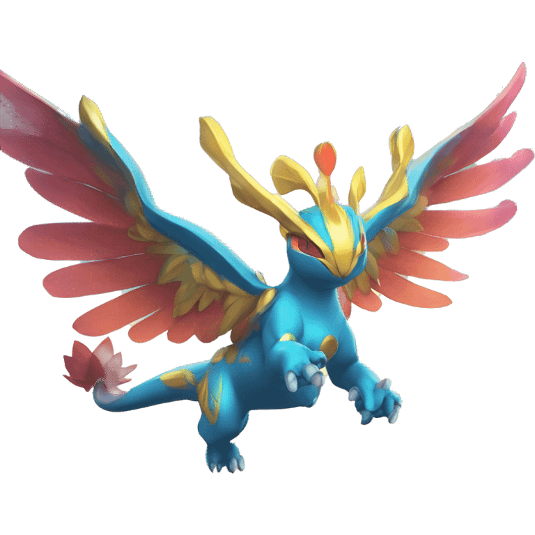 Celestial Godly Colorful Vibrant Colors Flying Advanced Fakémon-Legendary-Pokémon-Creature Full Body emoji