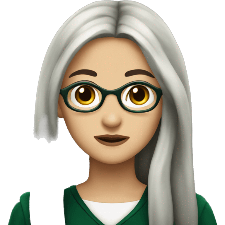 slytherin-student-girl-long dark hair-dark brown eyes emoji