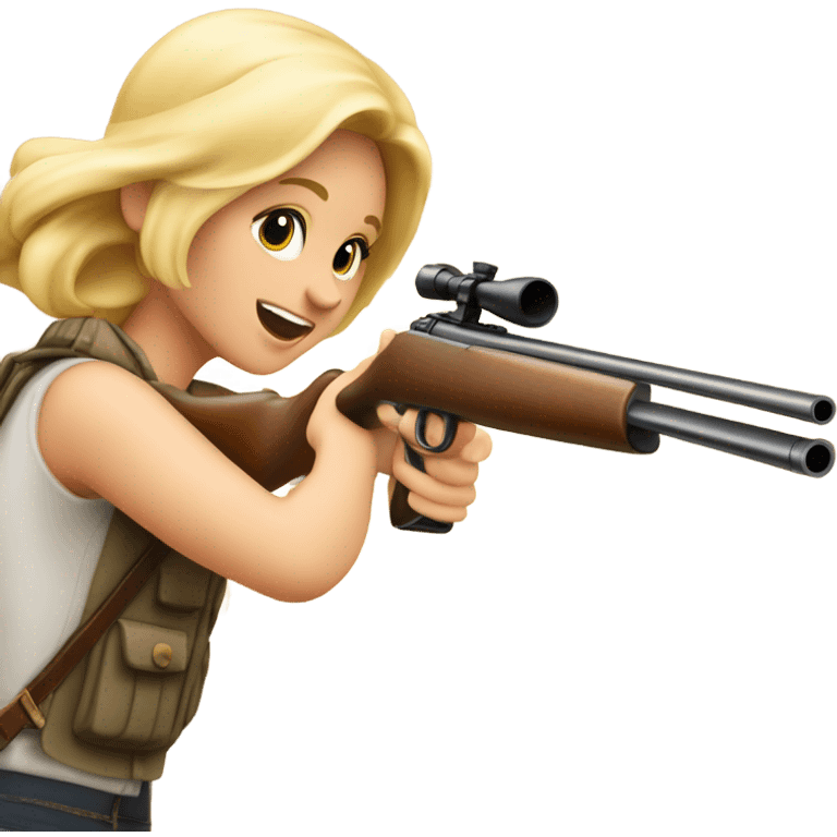 Blonde girl shooting quail  emoji