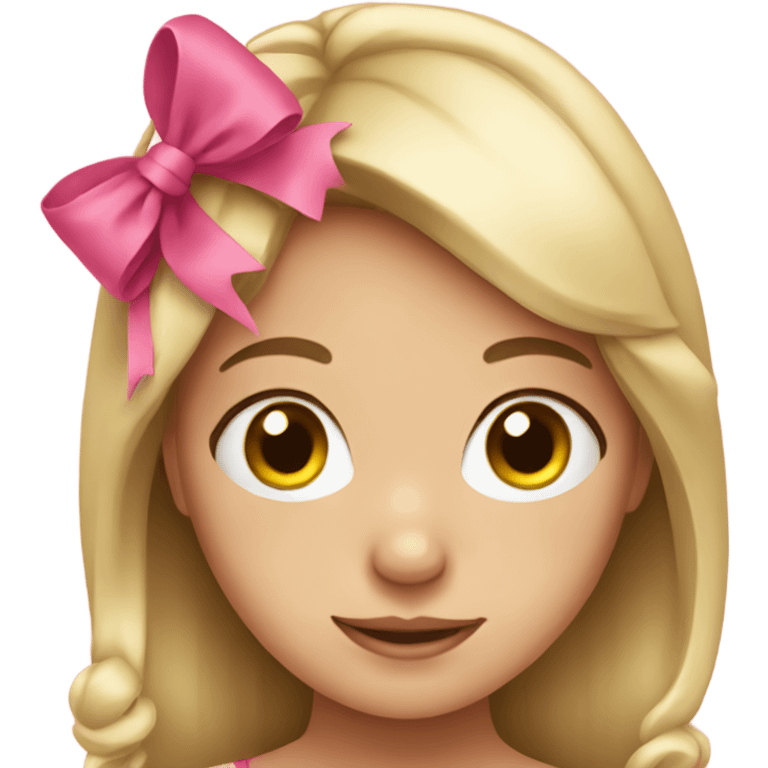 Girl wearing a pink bow emoji