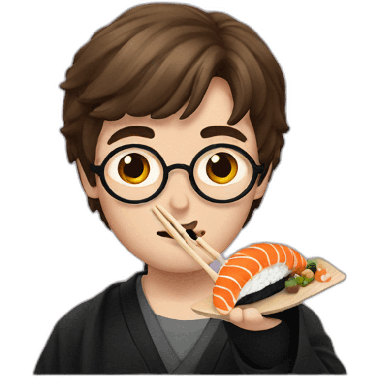 Harry Potter eating sushi emoji