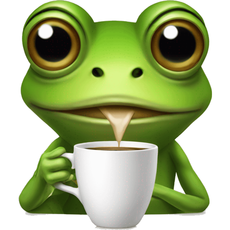 frog drinking coffee emoji