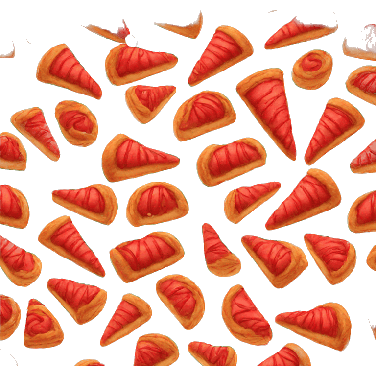 red pastry on white background emoji