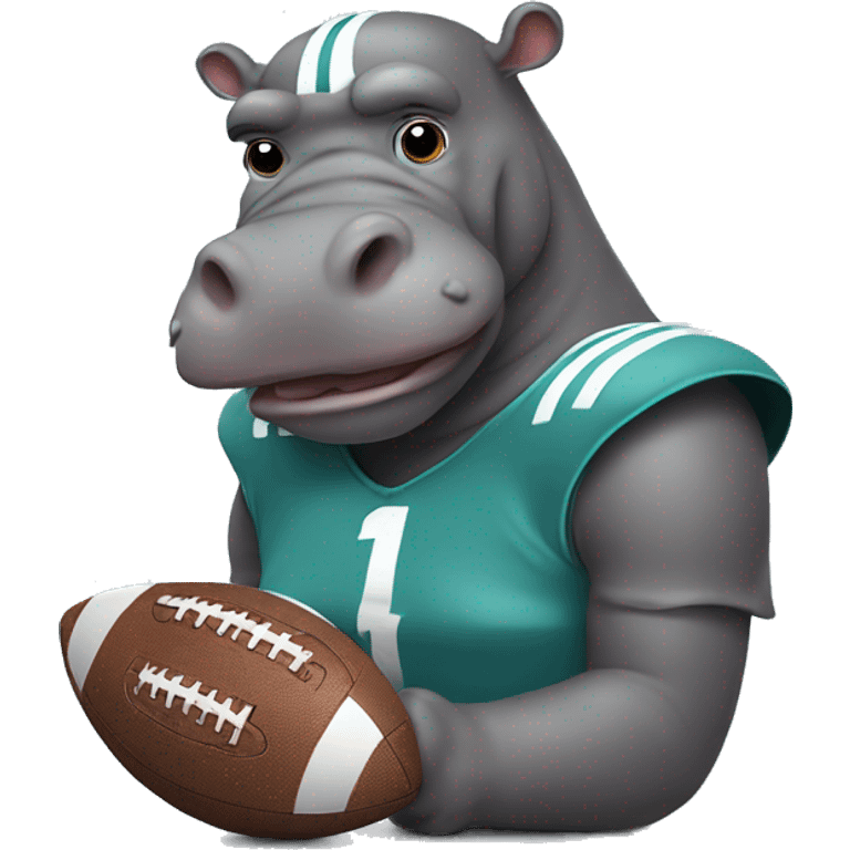 hippo with football helmet emoji