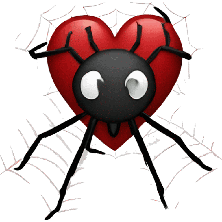 Dark red heart with spider webs around it emoji