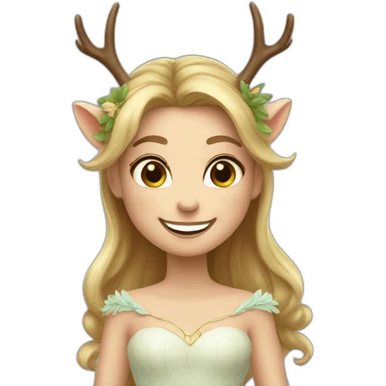 Fairy princess deer-antlers smile emoji