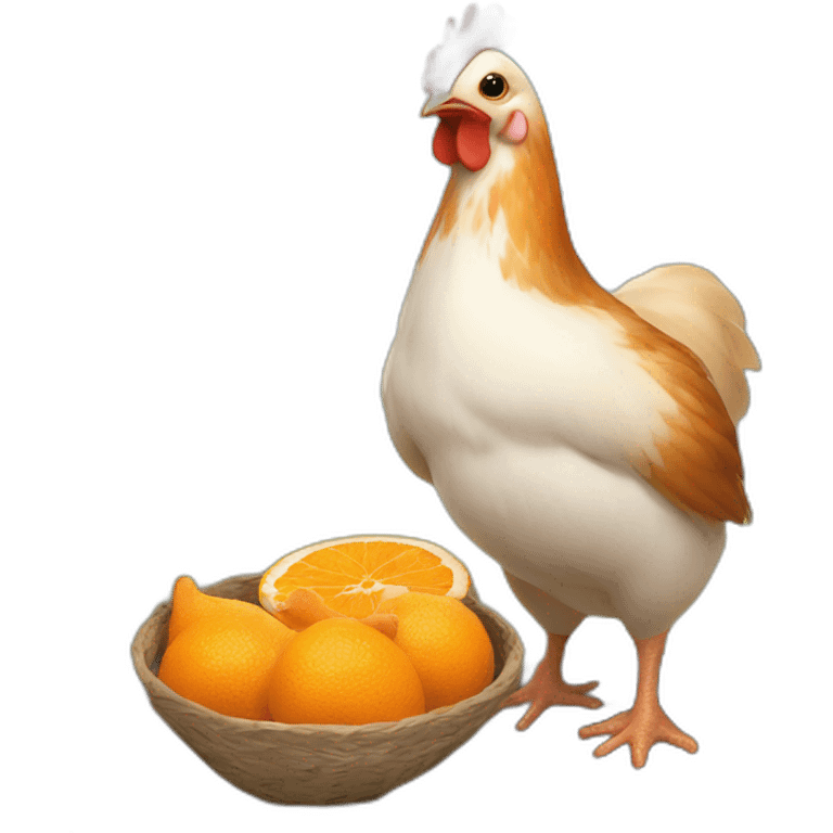 Poulet qui gobe une loutre orange emoji