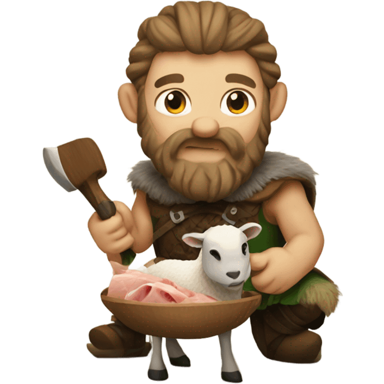 Viking eating lamb emoji